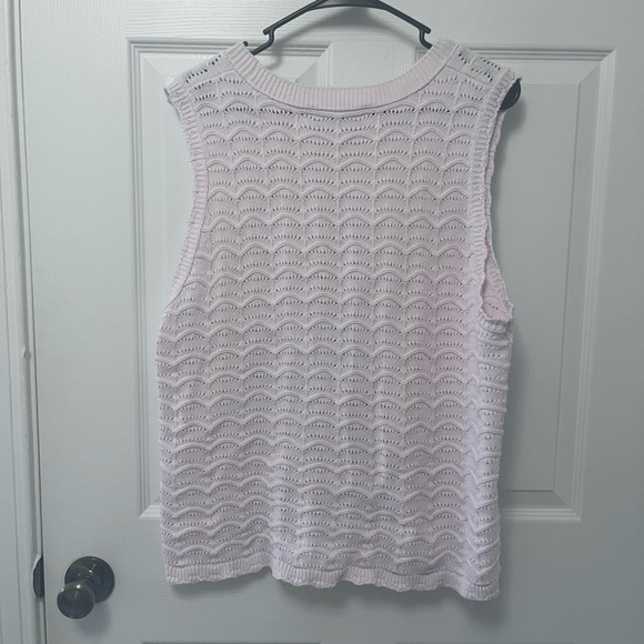 LOFT Scalloped Pointelle Sweater Tank Top NWOT - Picture 6 of 10